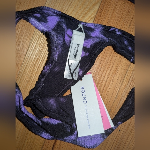 NWT BOND EYE SAMIRA ECO BIKINI SET IN LILAC & BLACK MARBLE - Picture 5 of 6